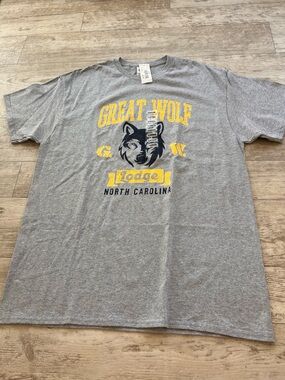 GREAT WOLF LODGE North Carolina Grey Graphic T-Shirt SIZE: LARGE